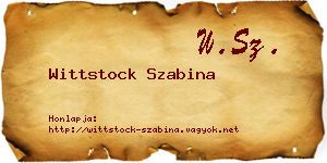Wittstock Szabina névjegykártya
